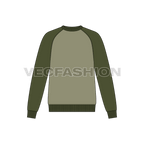 Mens classic round neck sweatshirt flat sketch, front view