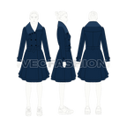 Classy Double Breasted Coat flat sketch, croqui sketch