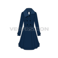 Classy Double Breasted Coat flat sketch, front view