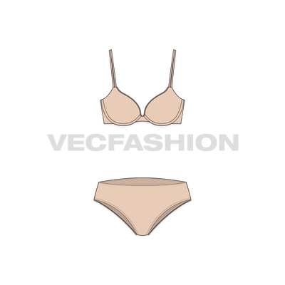 A vector template for Women's Comfort Fit Push-up Bra