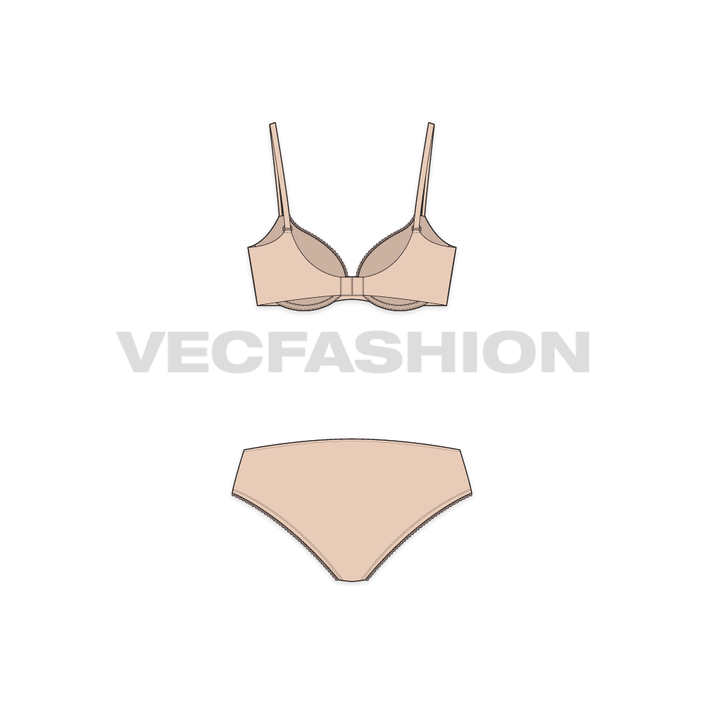A vector template for Women's Comfort Fit Push-up Bra