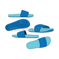 Comfy elegant slippers flat sketch