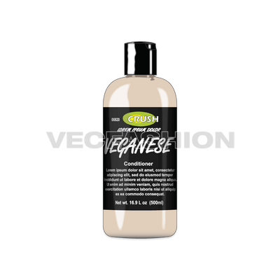 A new vector template of Conditioner Bottle. It is colored in ivory shade with charcoal grey label on it.  