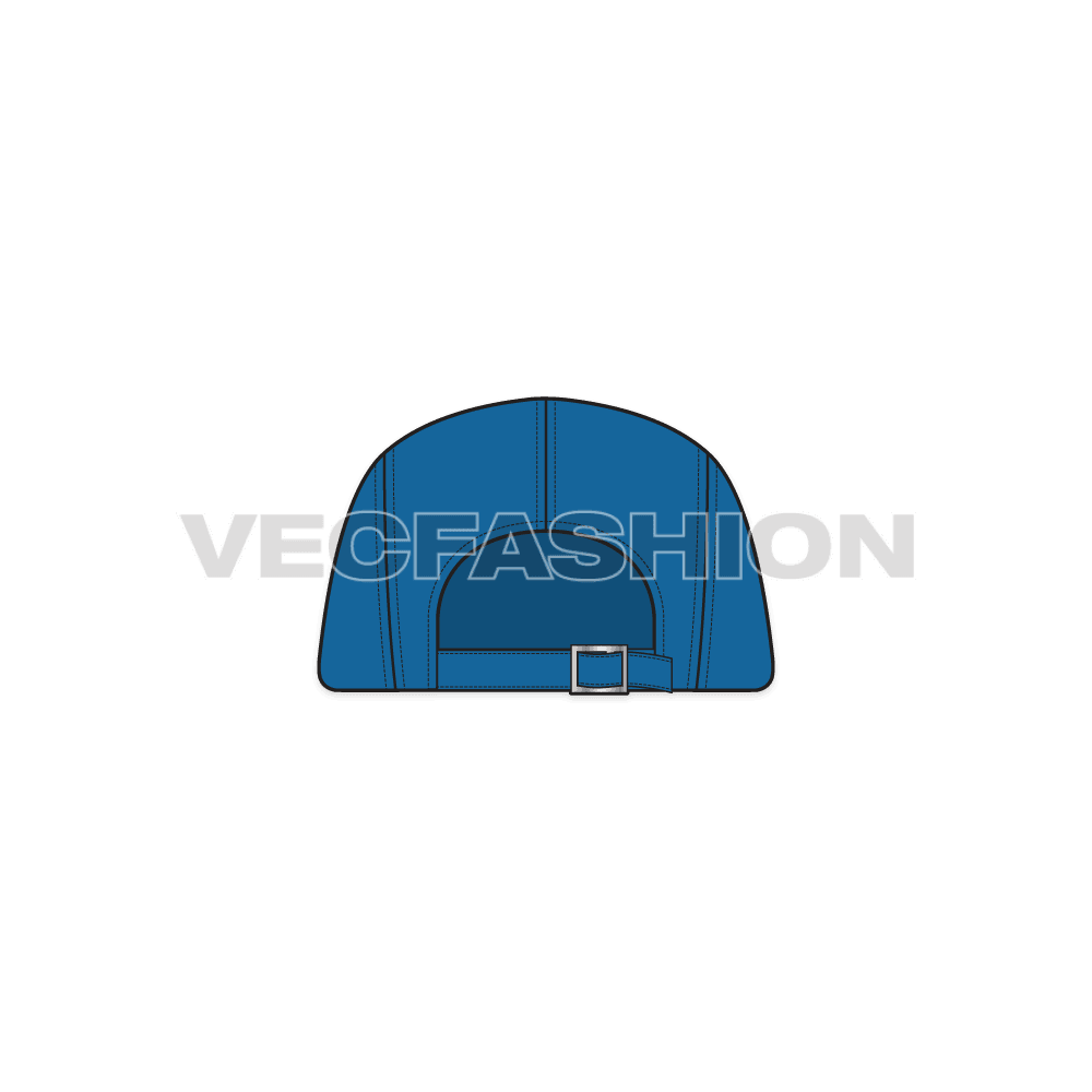 Cotton canvas camp hat flat sketch, view 2
