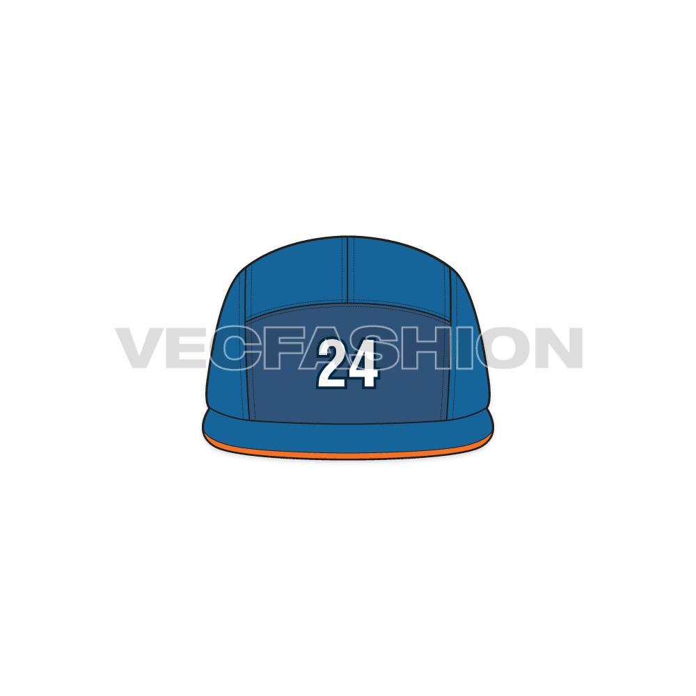 A fully editable fashion cad for Cotton Canvas Camp Hat. It is illustrated with multiple views like Front, side front and back view. 
