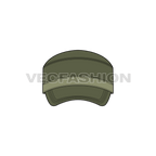 Cotton canvas flat cap flat sketch, view 2