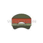 Cotton canvas flat cap flat sketch, view 3