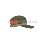 Cotton canvas flat cap flat sketch, view 4