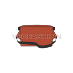 Cotton canvas travel bag flat sketch, view 2