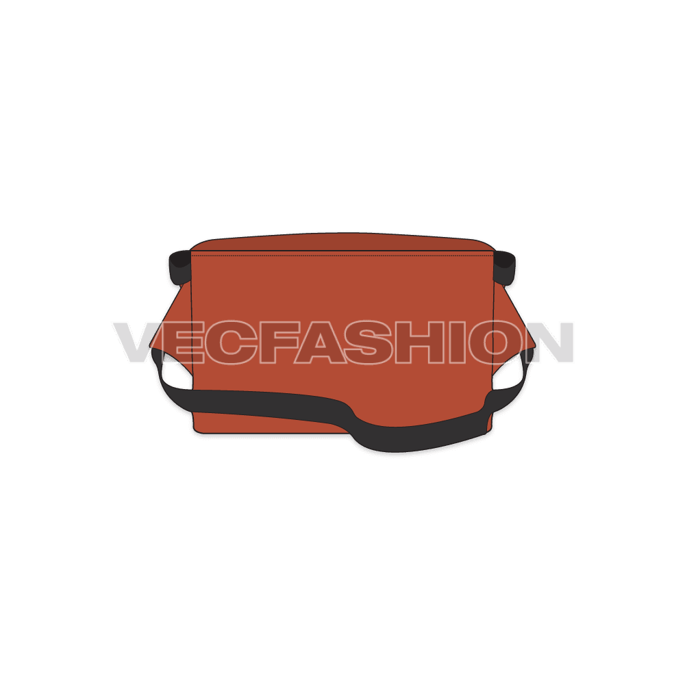 Cotton canvas travel bag flat sketch, view 2