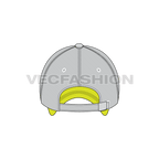 Cotton twill baseball cap, sporty flat sketch, view 2