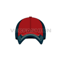 Cotton twill baseball cap, construction detail flat sketch, view 1
