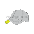 Cotton twill baseball cap, sporty flat sketch, view 4