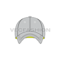 Cotton twill baseball cap, sporty flat sketch, view 1