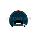 Cotton twill baseball cap, construction detail flat sketch, view 2