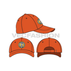 Cotton twill dad hat flat sketch, view 3