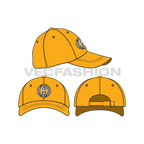 Cotton twill dad hat flat sketch, view 4
