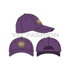 Cotton twill dad hat flat sketch, view 1