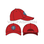 Cotton twill dad hat flat sketch, view 5