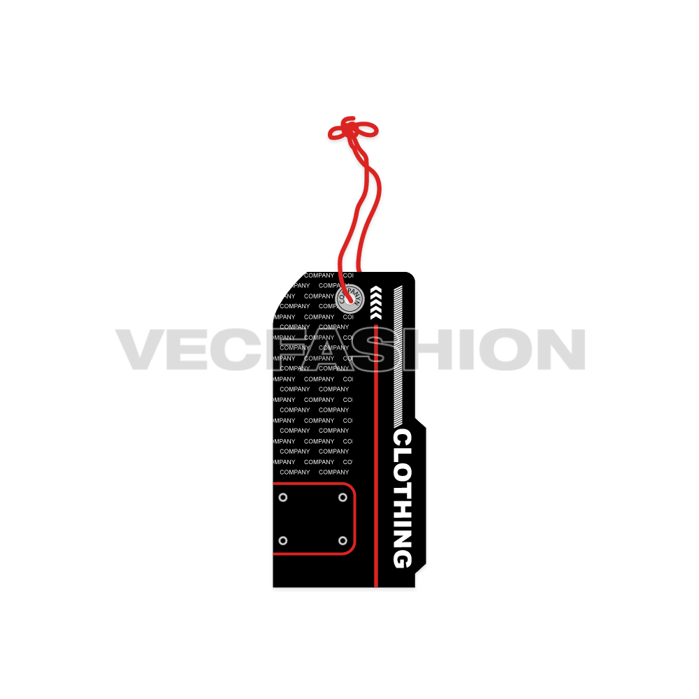 Creative Garment Hang Tag Vector Flat Sketch