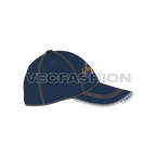 Denim baseball cap flat sketch, view 2