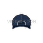 Denim baseball cap flat sketch, view 3