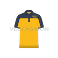 Mens classic polo shirt flat sketch, front view