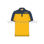 Mens classic polo shirt flat sketch, front view