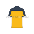 Mens classic polo shirt flat sketch, back view