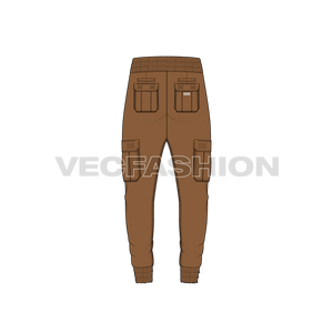 Download Online Mens Lose Fit Cargo Joggers Vector Template
