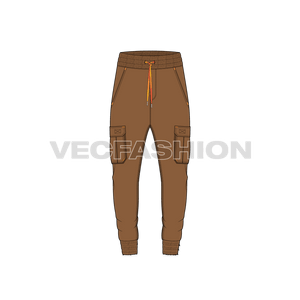 Download Online Mens Lose Fit Cargo Joggers Vector Template