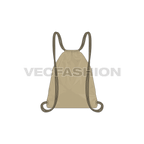 Drawstring backpack flat sketch, view 2