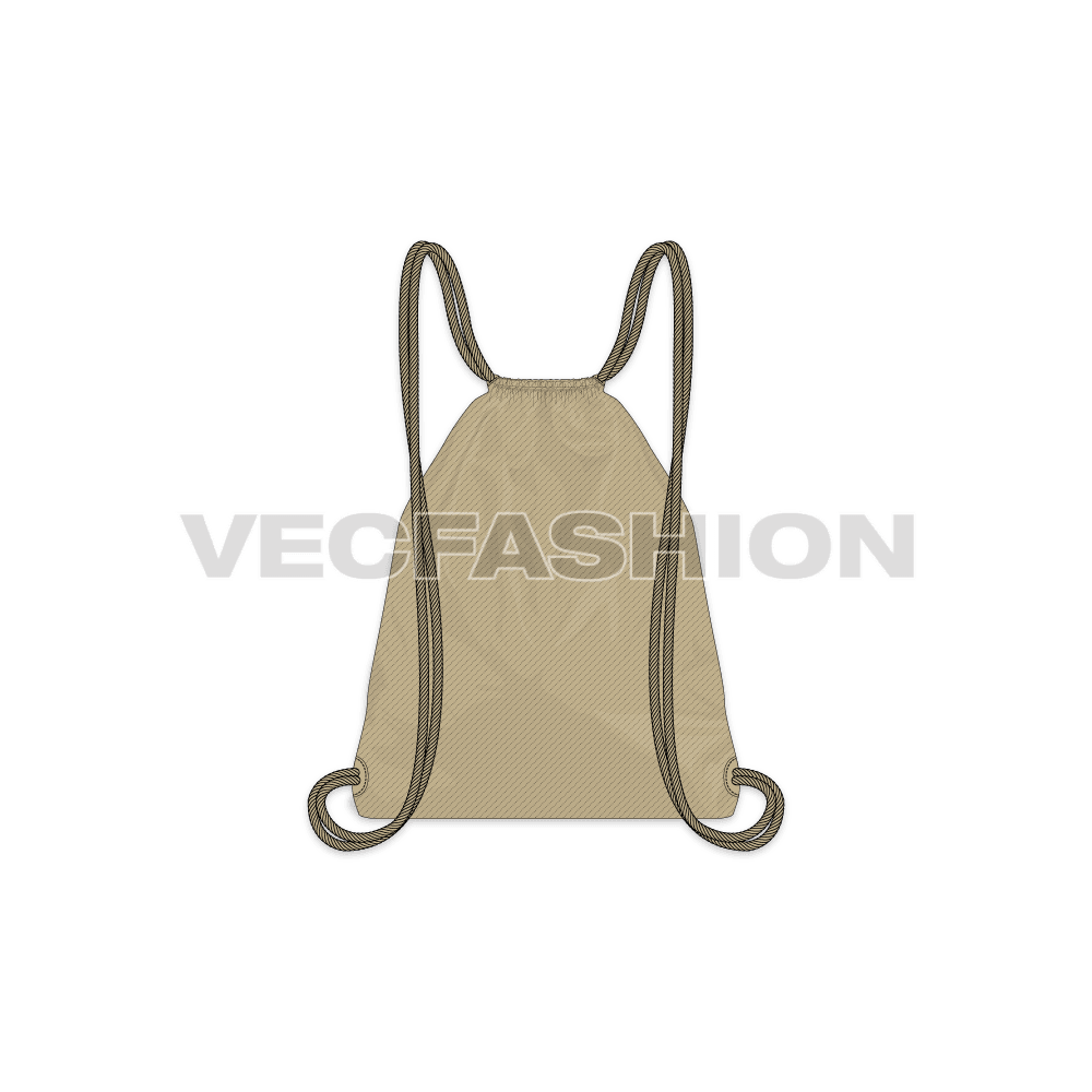 Drawstring backpack flat sketch, view 2