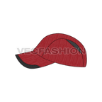 Dri fit sport baseball cap flat sketch, view 3