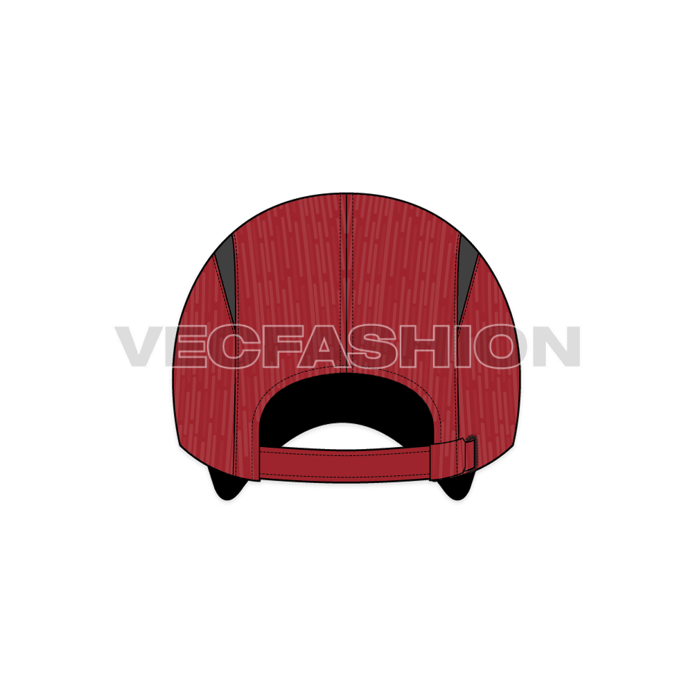 Dri fit sport baseball cap flat sketch, view 2