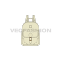 Everyday purpose backpack flat sketch, view 1