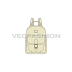 Everyday purpose backpack flat sketch, view 1
