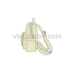 Everyday purpose backpack flat sketch, view 2