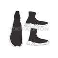 Fabric top speed sneakers flat sketch