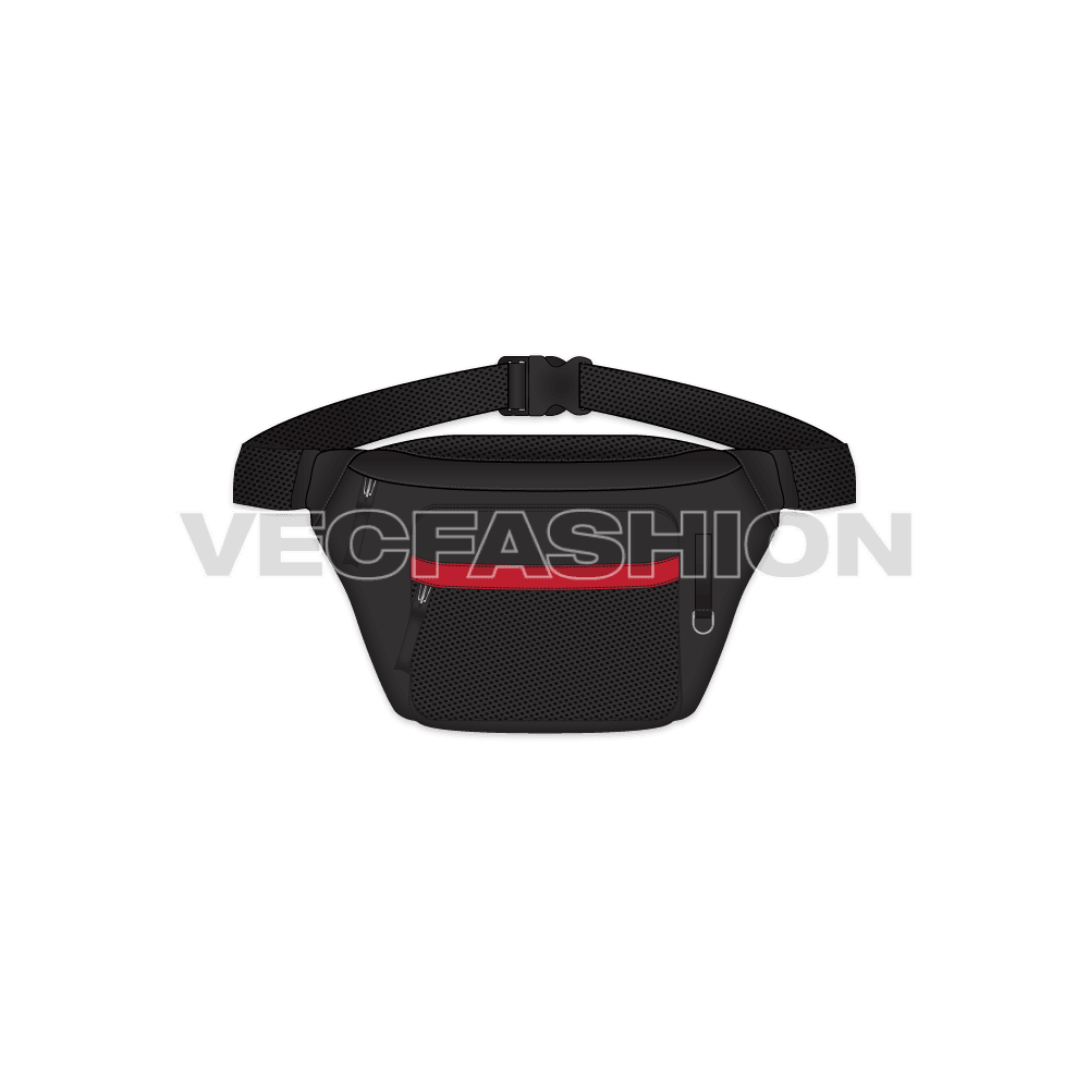 Fanny pack template flat sketch
