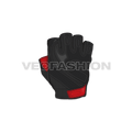 Fingerless pro sport leather gloves flat sketch, view 1