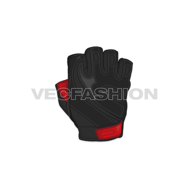 Pro Leather Fingerless Gloves w/Nylon #GPAKEG