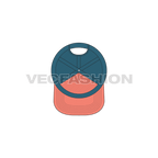 Flat peak snapback hat flat sketch, view 3