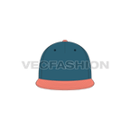 Flat peak snapback hat flat sketch, view 1