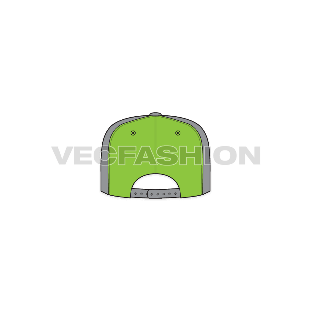Game snapback hat flat sketch, view 6