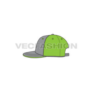A new template for Game Snapback Hat. There are multiple views on this hat and showing contrast colored panels.