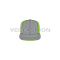 Game snapback hat flat sketch, view 1