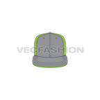 Game snapback hat flat sketch, view 1