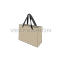 Garment shopping bag flat sketch