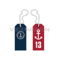 Garment swing tag, nautical inspired flat sketch